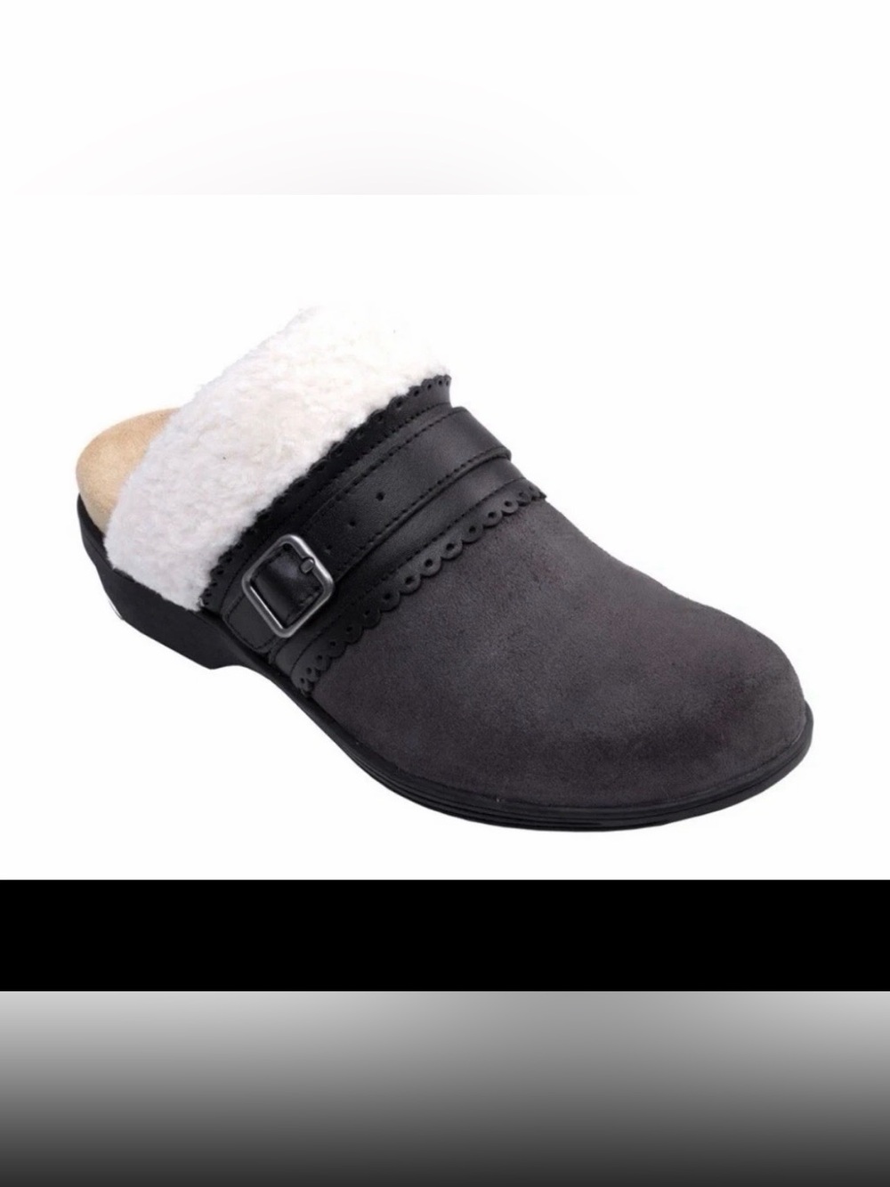 Spenco Women’s Nottingham Arch Supportive Clog Irongate Black Leather Size 9.5 M
